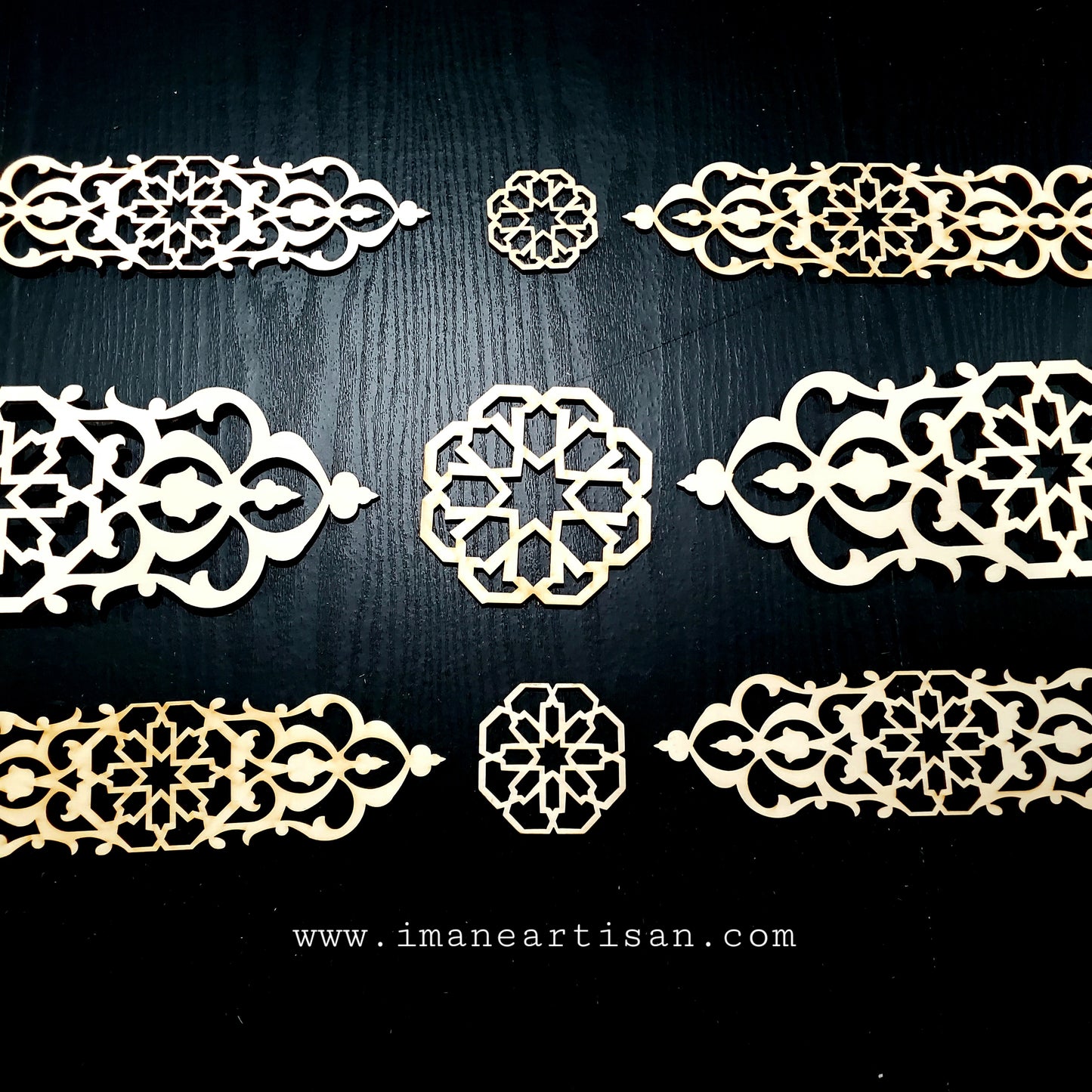 A-005-Accessories Arabesque Laser Cut Wood Design Moroccan Arabsque