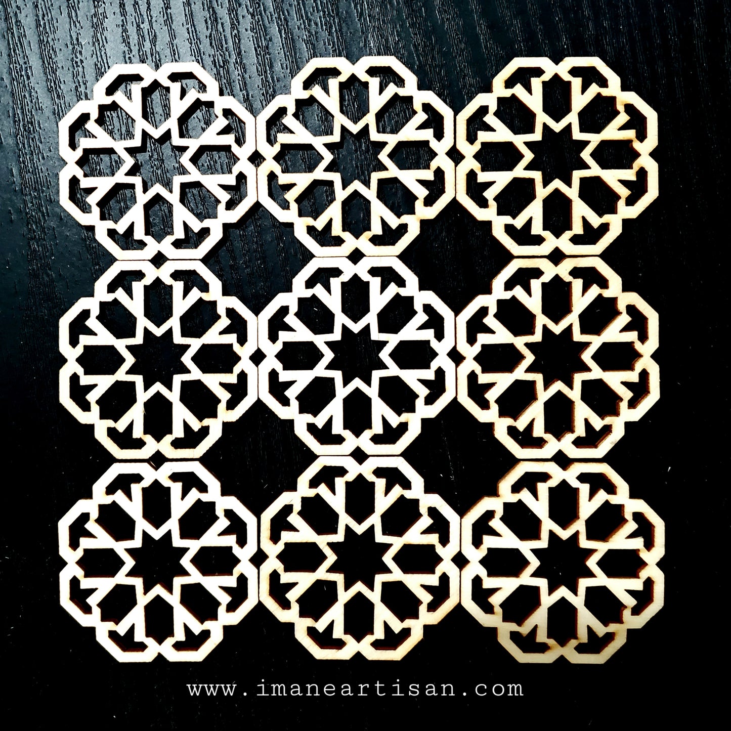 A-005-Accessories Arabesque Laser Cut Wood Design Moroccan Arabsque