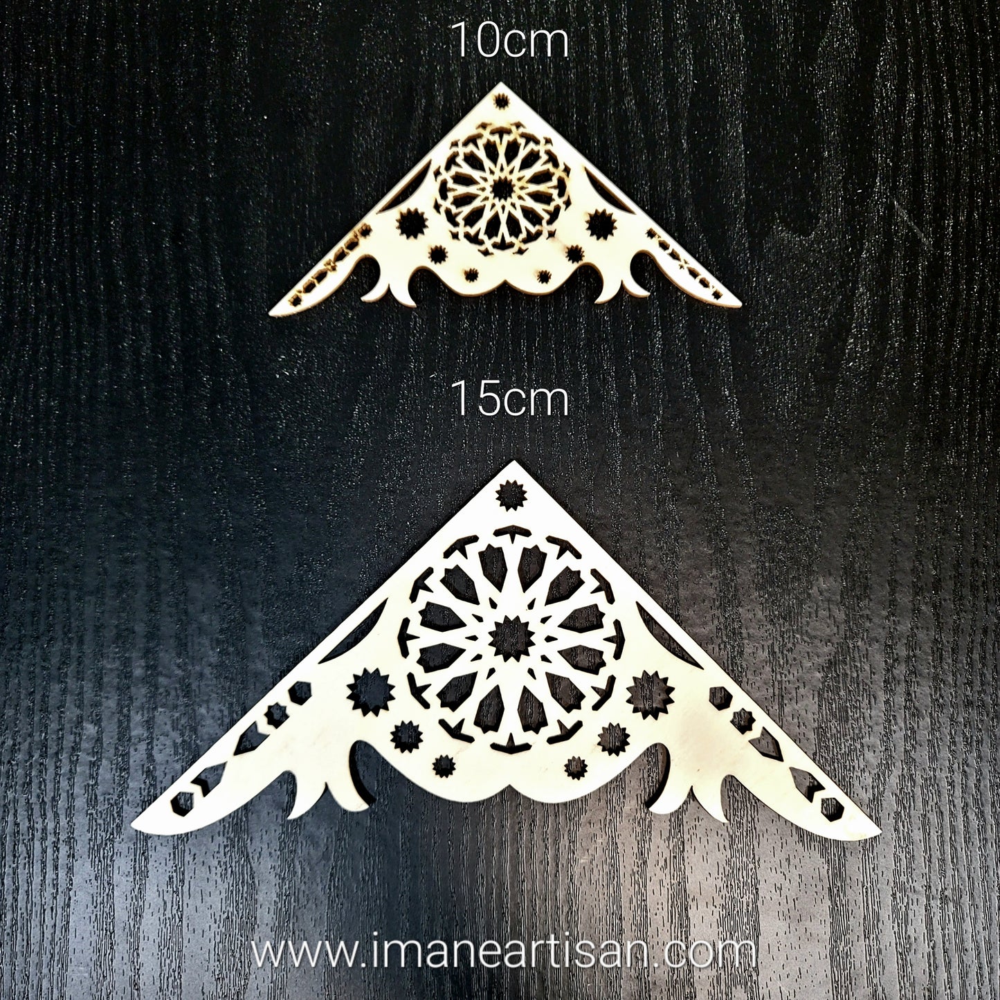 C-003/ Corner Accesory / Moroccan Geometric Art / Carved Wood / Laser Cut Wood / Moroccan Arabesque / Craft and DIY / Zowaqa Maghribia