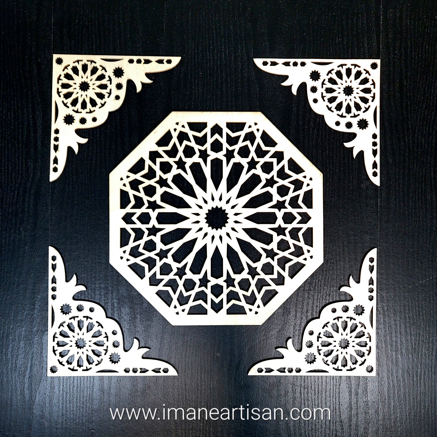 C-003/ Corner Accesory / Moroccan Geometric Art / Carved Wood / Laser Cut Wood / Moroccan Arabesque / Craft and DIY / Zowaqa Maghribia