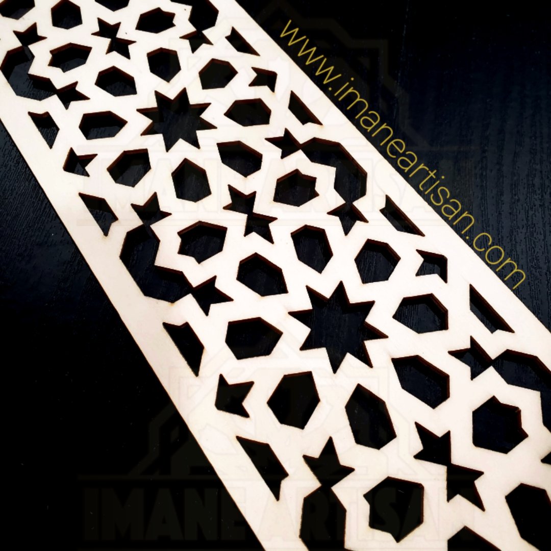 P-014/ Moroccan Geometric Wooden Panel / Carved Wood Panel / Craft /Home Decor/ Wood Pattern /Laser Cut Wood / zowaqa / Moroccan arabesque