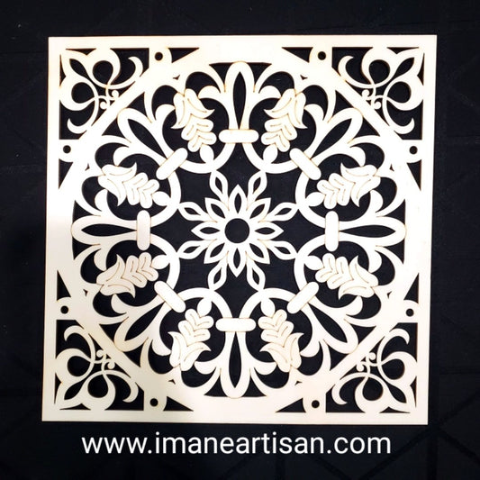 S-003/ Moroccan Arabesque Octagon / Carved Wood / Laser Cut Wood / geometric Design/ Table decor / wall decor / ceiling decor / Zowaqa