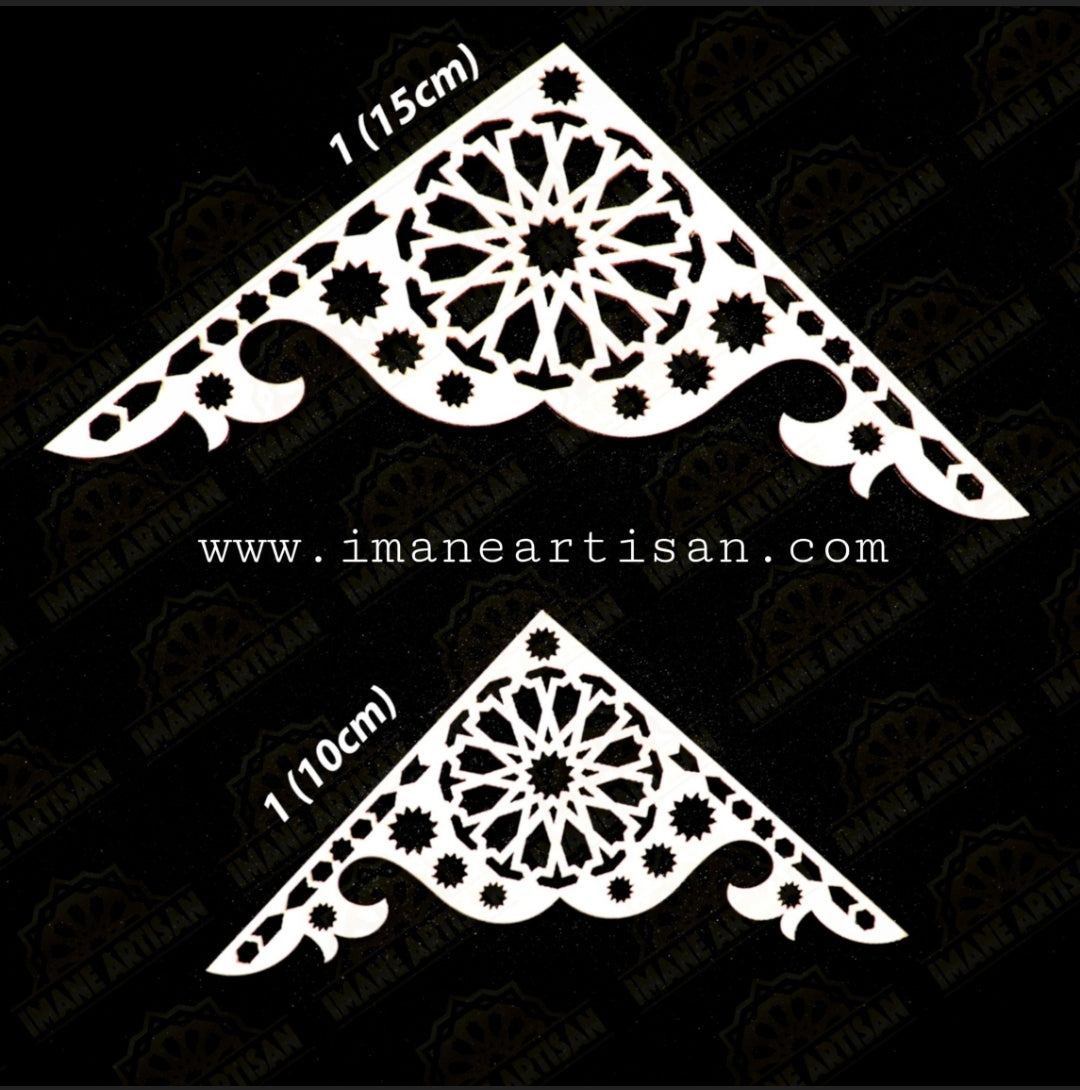 C-001/ Corners Accessory / Moroccan Geometric Art / Carved Wood / laser cut wood / Moroccan Arabesque / craft and diy / zowaqa maghribia